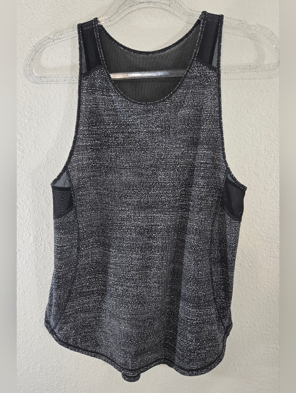 Lululemon Sculpt Tank ll Black/Gray Mesh Back Yoga Gym Athleisure, size 12